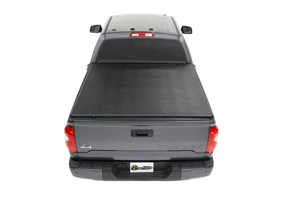 16182-01 – BESTOP Tonneau Cover, Soft Folding 2 Folds/ 3 Panels Not Hinged In Front Lockable With Tailgate Handle Bla...
